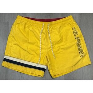 Vtg Tommy Hilfiger Swim Trunks Sz XL Colorblock Lined Board Shorts Preppy Y2K